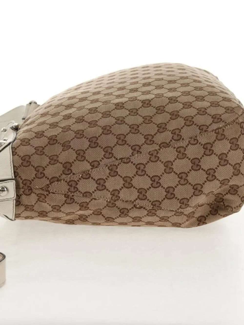 GUCCI GG Canvas Hand Bag 2way Beige White Auth ep10950